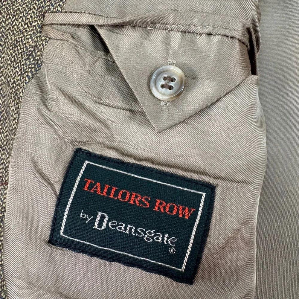 Mens Tailors Row by Deansgate 42L‎ Brown Silk Wool Blend Textured Blazer Jacket